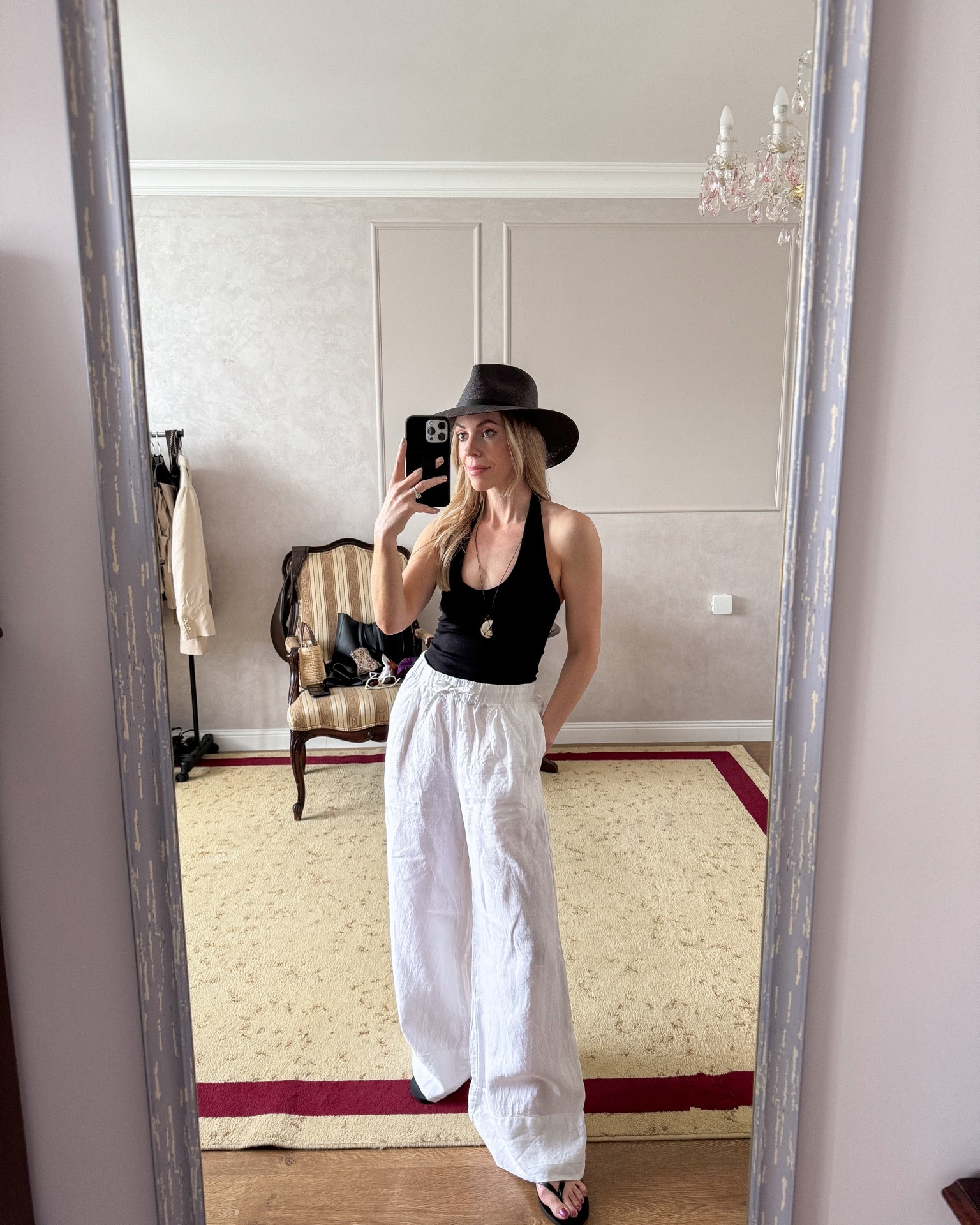 Vacation outfits, beach outfits, halter top, white linen pants, @Janessa Leone straw hat

#LTKTravel #LTKSeasonal #LTKSaleAlert