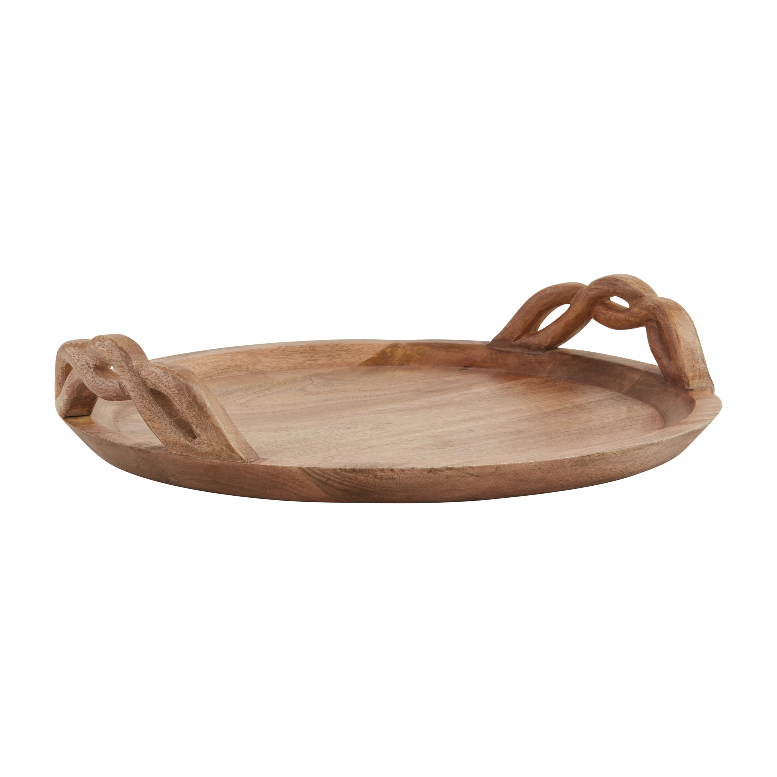Mud Pie Wood Braided Handle Tray; 18" dia | Amazon (US)