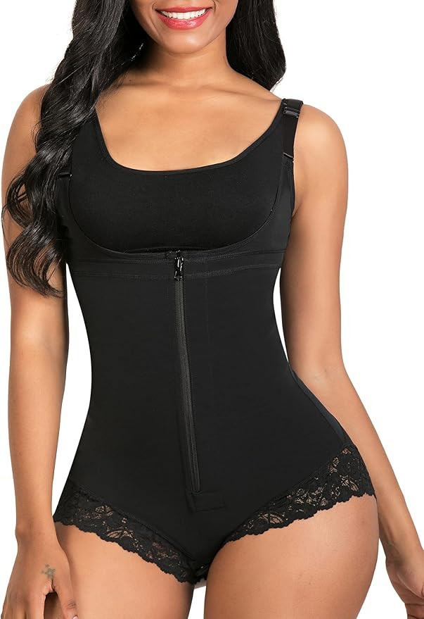 SHAPERX Shapewear for Women Tummy Control Fajas Colombianas Body Shaper Zipper Open Bust Bodysuit | Amazon (US)