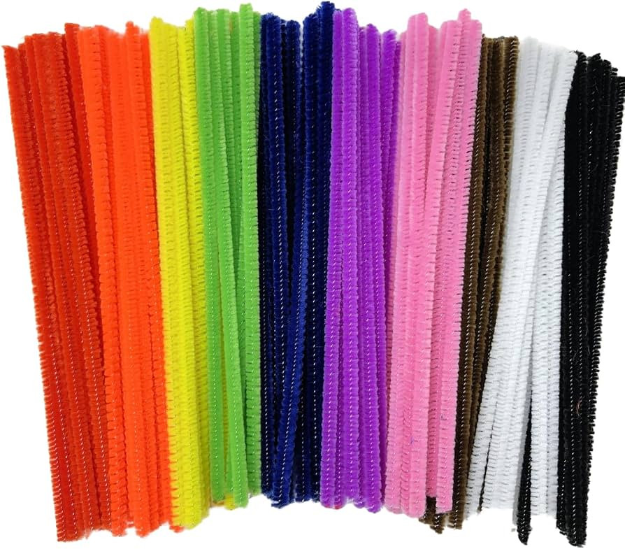 Pipe Cleaners for Craft \u2013 100 Coloured Chenille Stems, 15cm x 4mm \u2013 Fuzzy Craft Pipe Cl... | Amazon (UK)