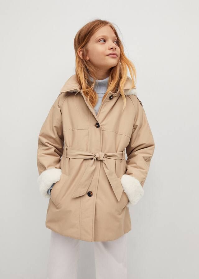 Hooded faux-fur coat | MANGO (US)