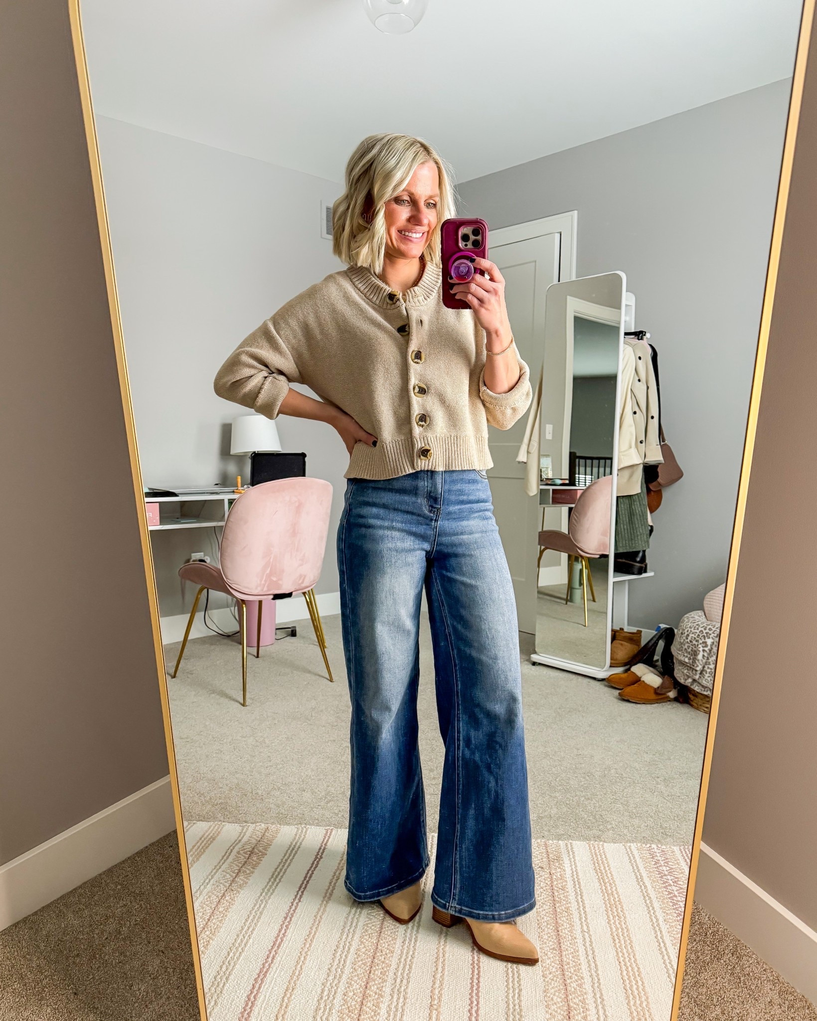 What I wore this week! Sweatpant jeans paired with my Quince cardigan! 
Cardigan- xsmall
Jeans- 24, run big

#LTKOver40 #LTKPetite #LTKootd