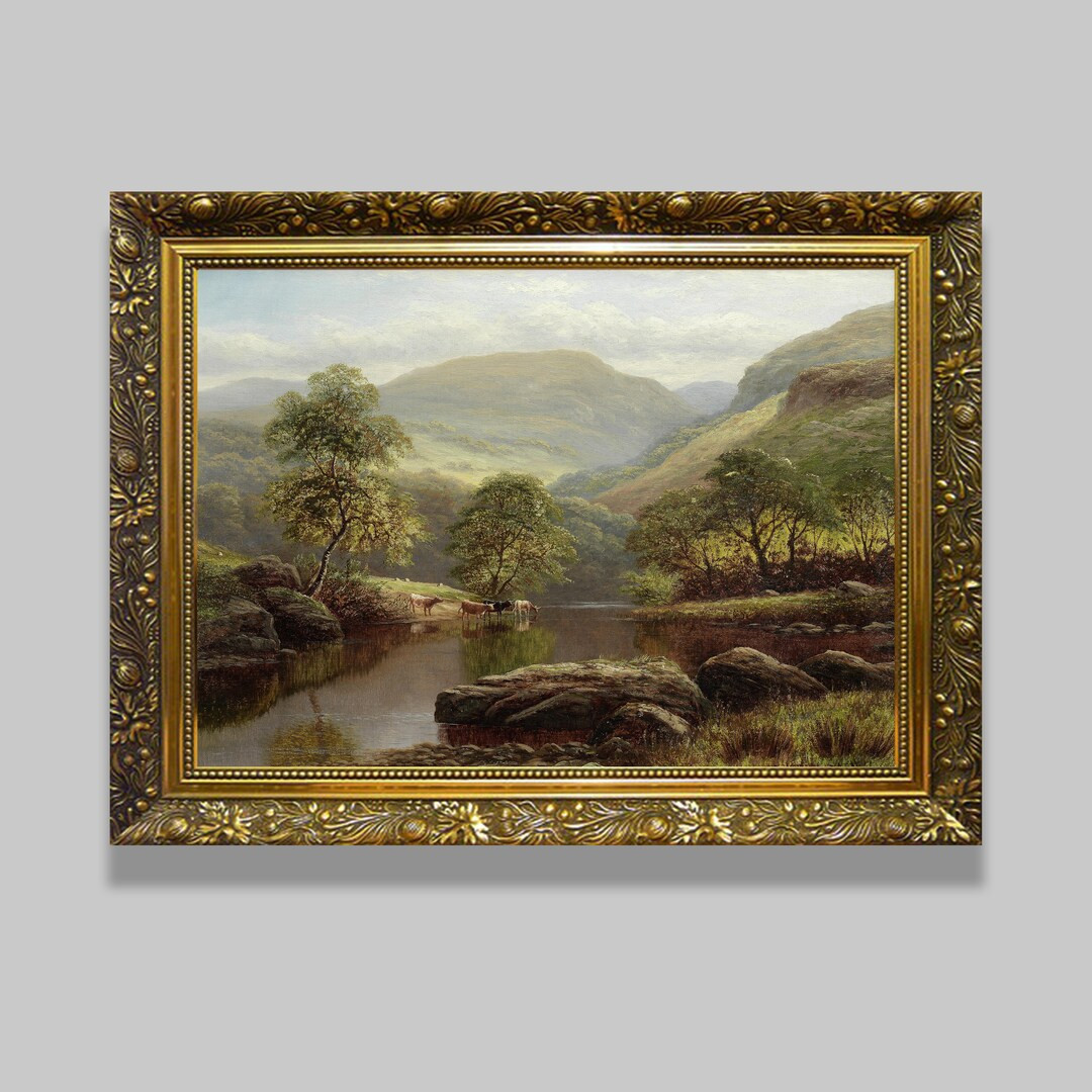 Vintage Country Landscape Hand Oil Painting Abstract Green - Etsy | Etsy (US)