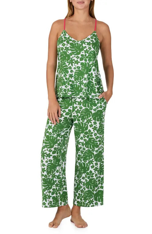 Kate Spade New York print crop pajamas in Green Floral at Nordstrom, Size Small | Nordstrom