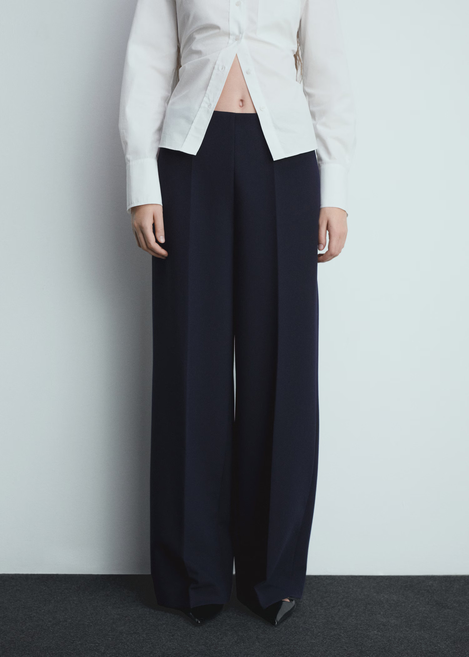 Pantalon pinces wideleg | MANGO (FR)