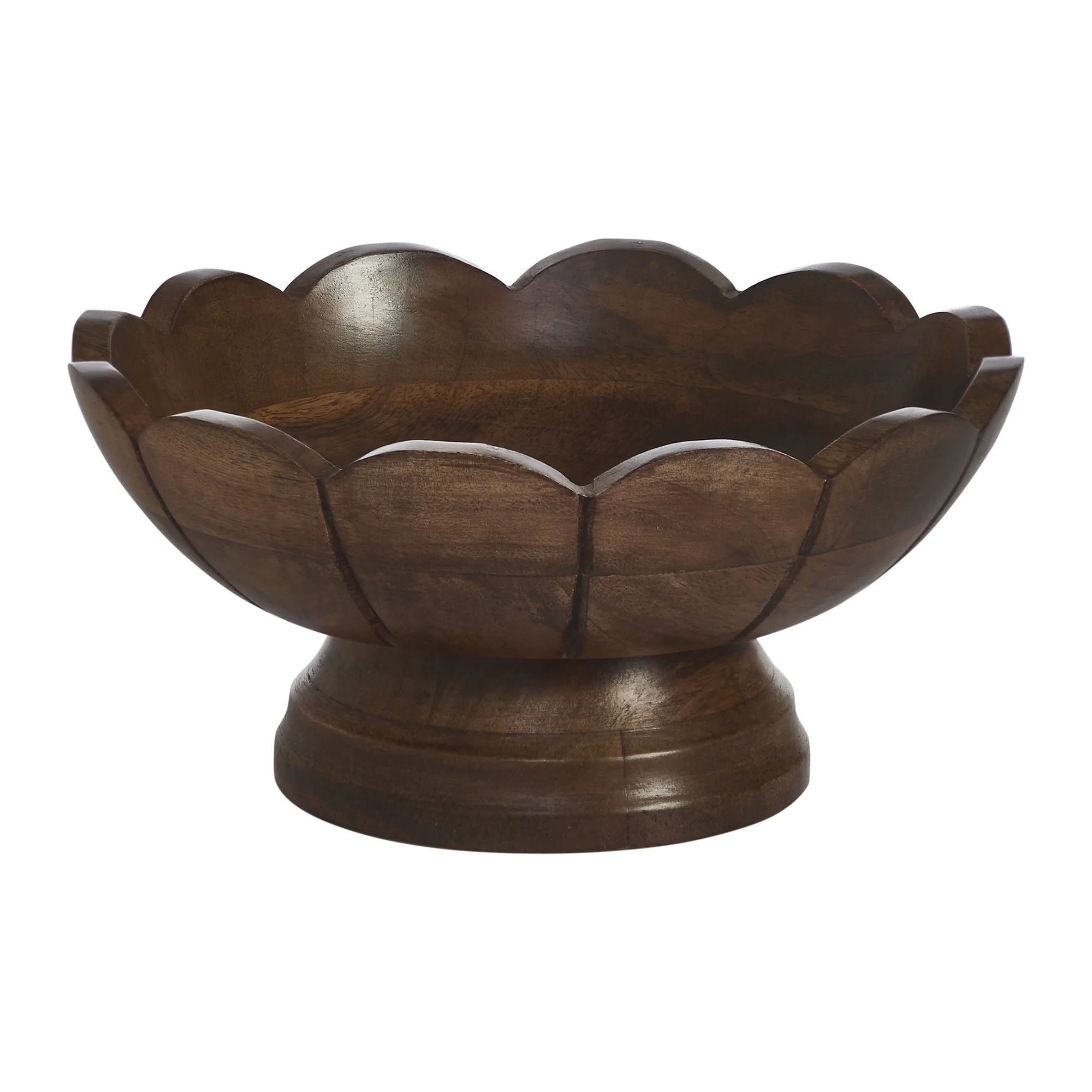 My Texas House Brown 9" Mango Wood Scallop Decorative Bowl | Walmart (US)