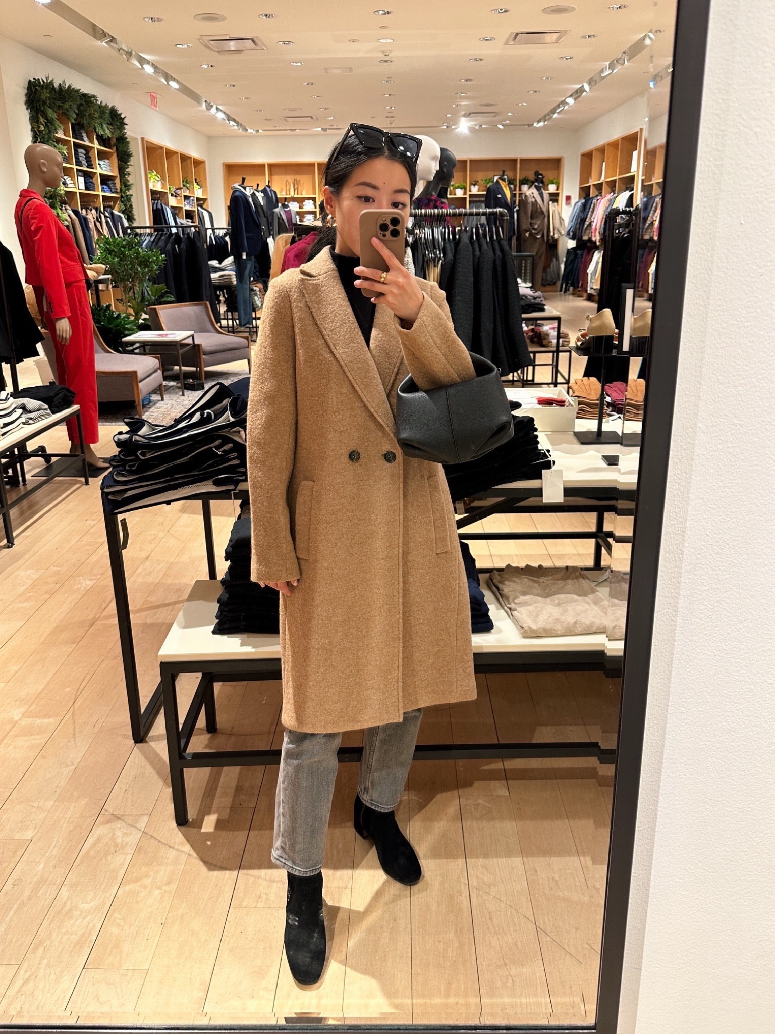 Another winter coat option - currently 50% off!

• J. Crew Daphne coat size 00 note this one is a boiled textured wool coat with no lining , it’s designed this way and has been this way for years just fyi for those who prefer a lining 

Also comes in petite , but I prefer the fit of this coat in regular sizing for the longer length.

• Abercrombie jeans 24 short

• boots 5.5 runs a little narrow 

• polene bag 

#LTKsalealert #LTKGiftGuide #LTKSeasonal