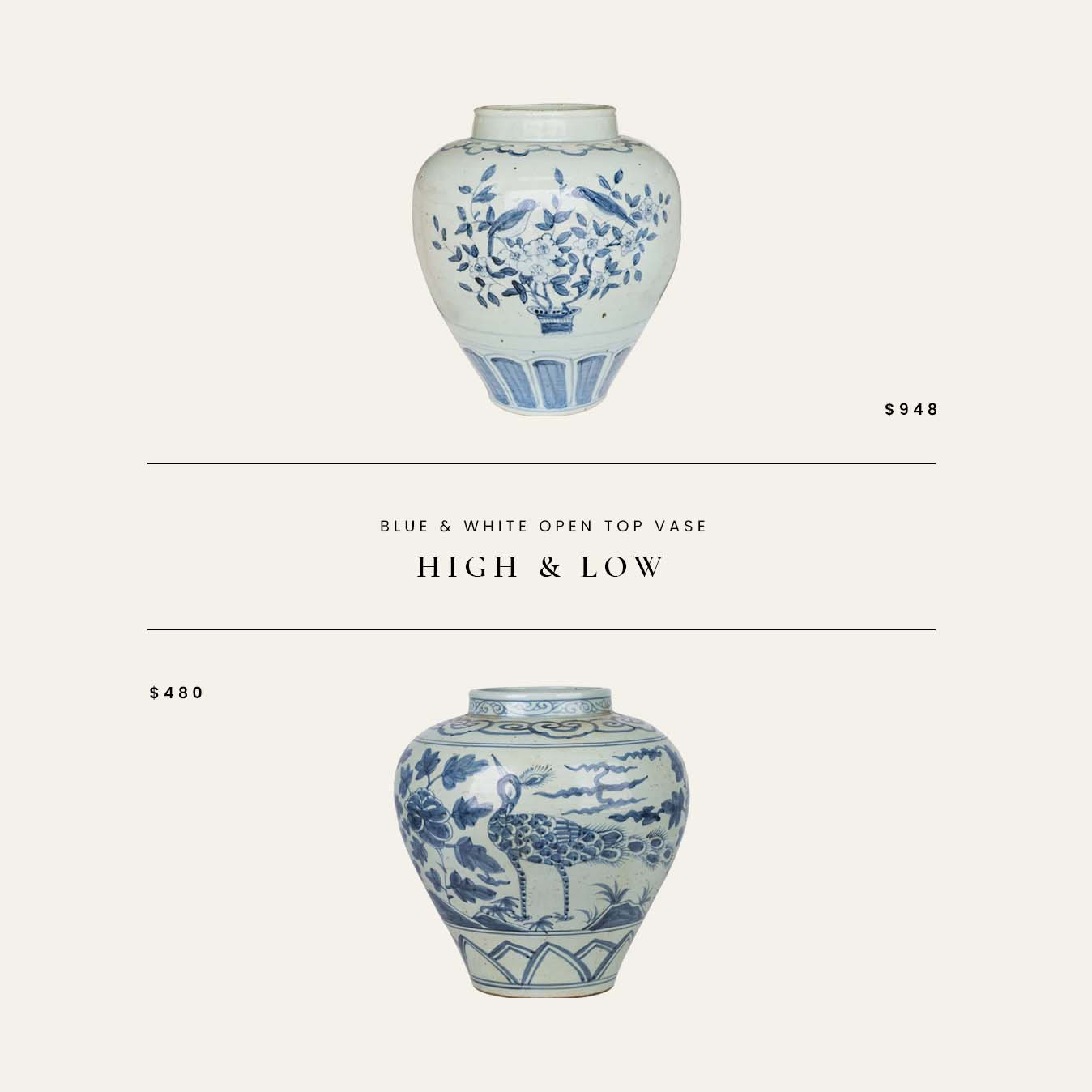 High / Low : Blue & White Open Top Vase

#LTKHome