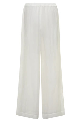 Leilani Sheer Drawstring Wide Leg Pants / Ivory | MESHKI | XL | MESHKI US