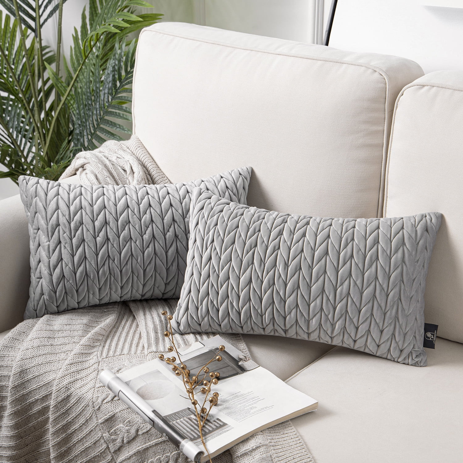 Holiday Deal Selection Phantoscope Quilted Velvet Braid Textured Pleated Decorative Throw Pillow ... | Walmart (US)