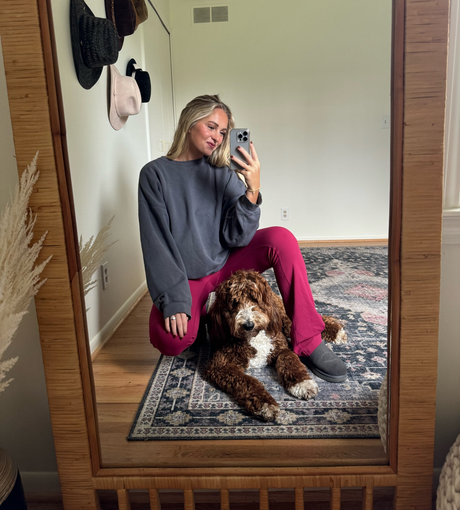 Fall casual outfit! Lululemon flare pants on clearance! Ugg boots on sale! Favorite basic Crewneck. 

#LTKtravel #LTKstyletip #LTKsalealert