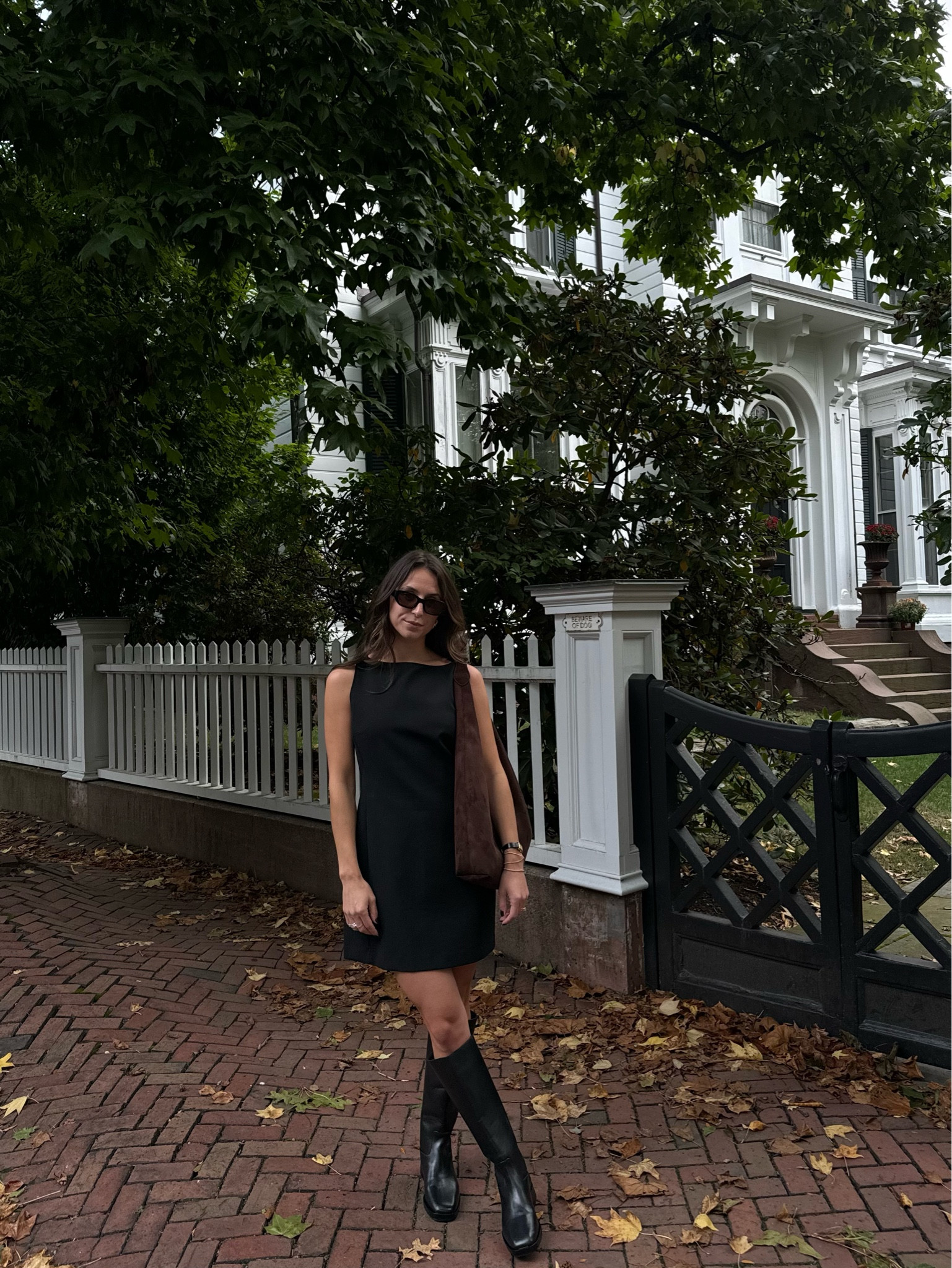 Dress is old Zara! Brown suede bag. Work outfit. Fall outfit. Riding boots  

#LTKSeasonal #LTKShoeCrush #LTKItBag