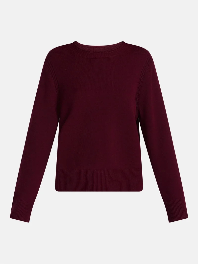 Scenario Women's and Women's Plus Cozy Crewneck Sweater with Long Sleeves, Sizes XS-4X | Walmart (US)