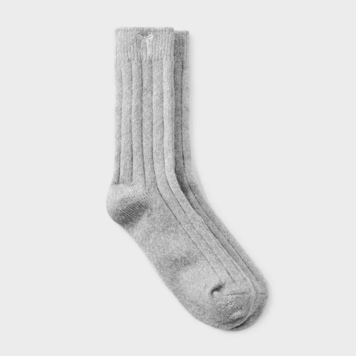 Women's Cozy Knit Ribbed Embroidered Bow Crew Socks - A New Day™ 4-10 | Target