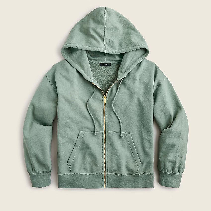 University terry zip-up hoodie with logo embroidery | J. Crew US