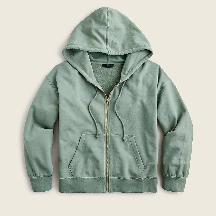 Original cotton terry zip-up hoodie with logo embroidery | J.Crew US