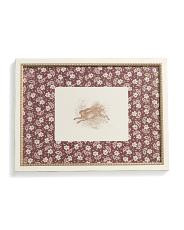 11x15 Floral Printed Bunny Beaded Brass Tone Frame Wall Art | TJ Maxx