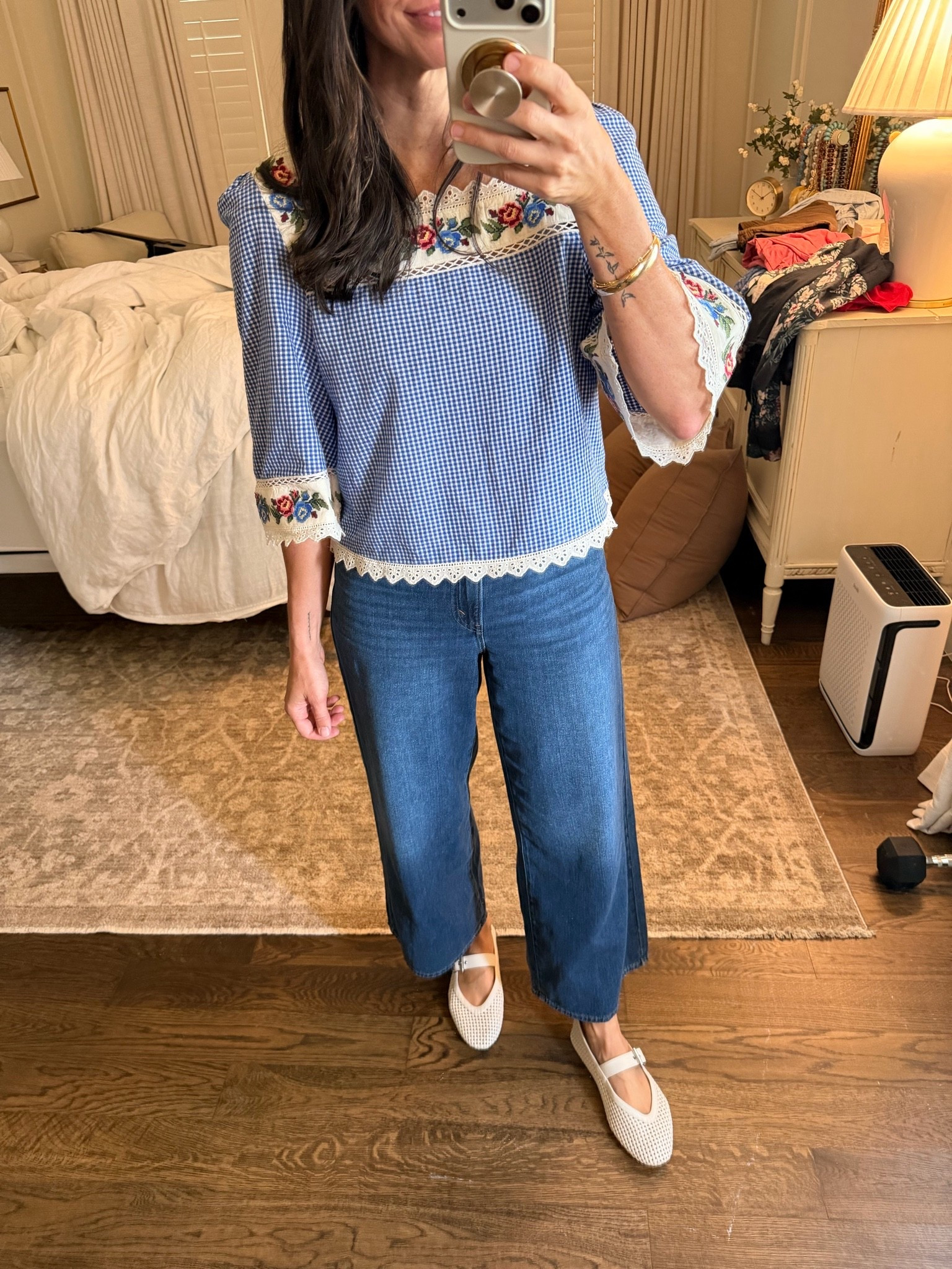 OOTD- the most comfortable jeans for under $50 and Sezane top

#LTKmomlife #LTKHome #LTKootd