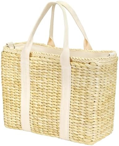 Insulated Beach Cooler Bag, Leak Proof, Premium Quality Corn Husk, Beach Bag, Pool Bag, Tote Bag,... | Amazon (US)