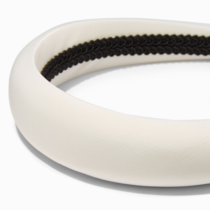 White Silk Puffy Headband | Claire's (UK)