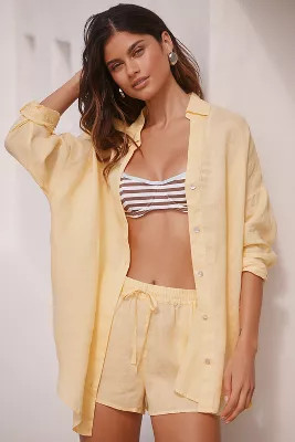 LSPACE Rio Linen Buttondown Tunic Top | Anthropologie (US)