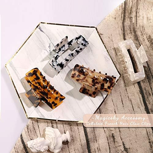 MagicSky 4PCS Hair Claw Clips, Acrylic Hair Banana Barrettes, Celluloid French Butterfly Jaw Clips,T | Amazon (US)