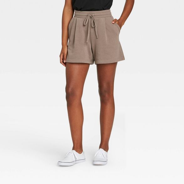 Women's High-Rise Tie Waist Knit Lounge Shorts - A New Day™ | Target