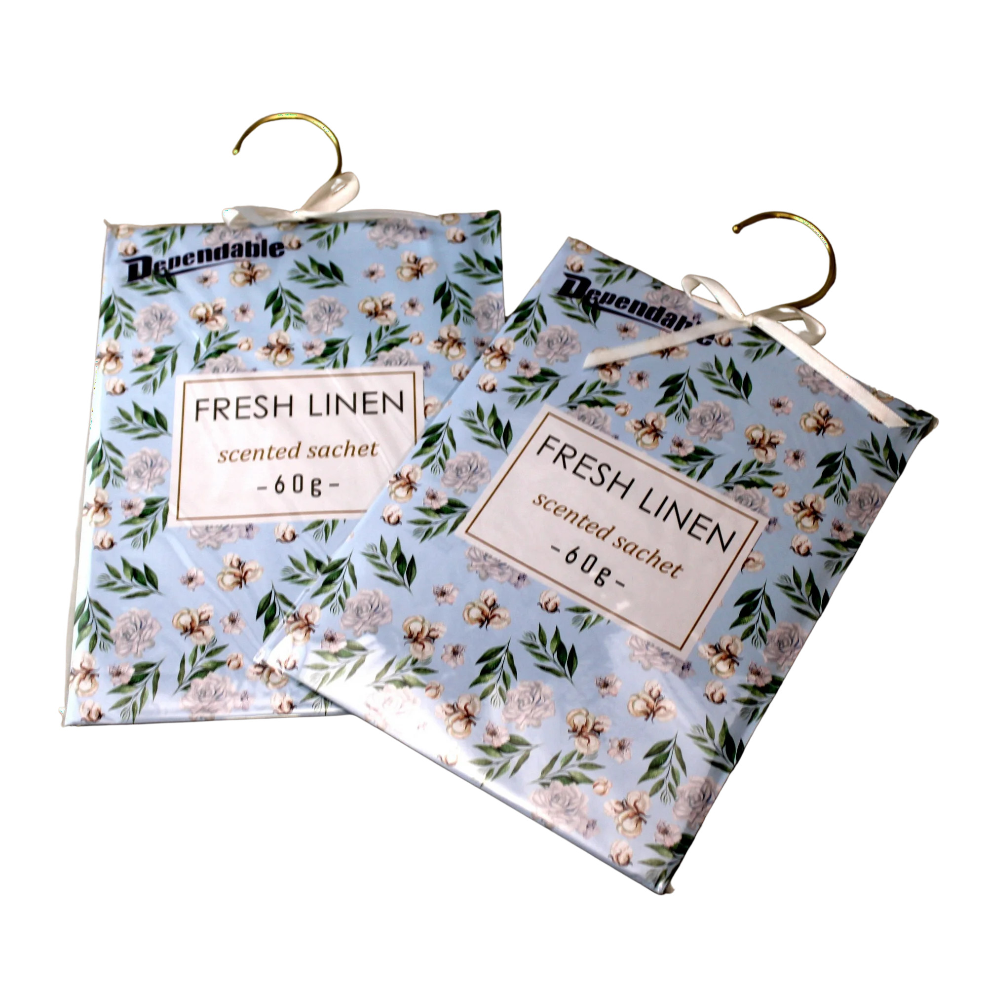 2 Pack Large Hanging Closet Sachet 9" x 6.75" with Metal Hanger and Bow Fresh Linen Scent - Walma... | Walmart (US)