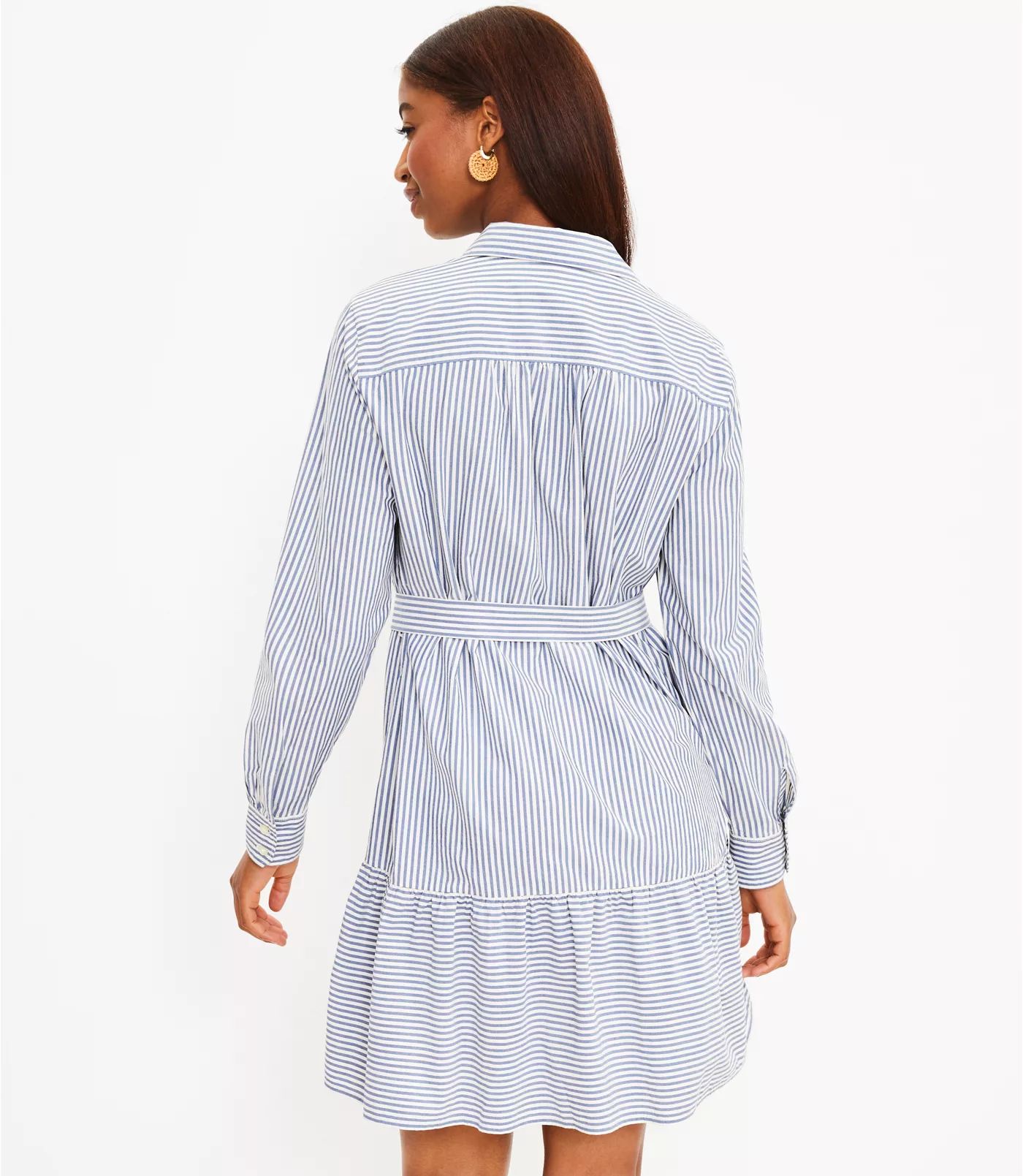 Striped Flounce Shirtdress | LOFT