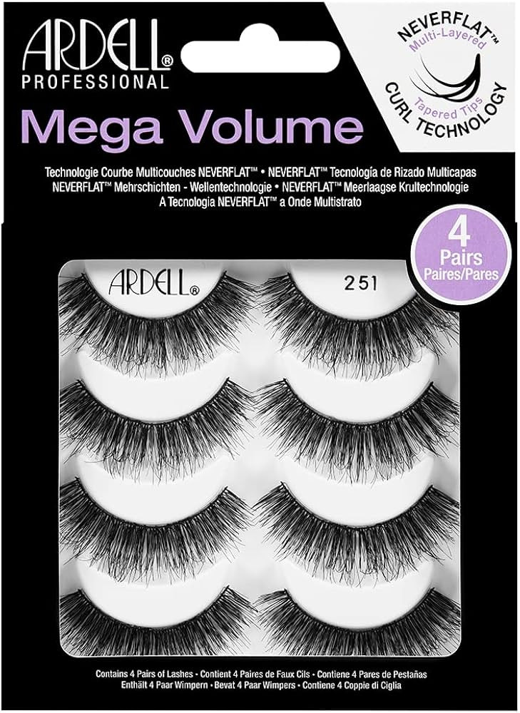 Ardell False Eyelashes Mega Volume 251, 1 pack (4 pairs per pack) | Amazon (US)