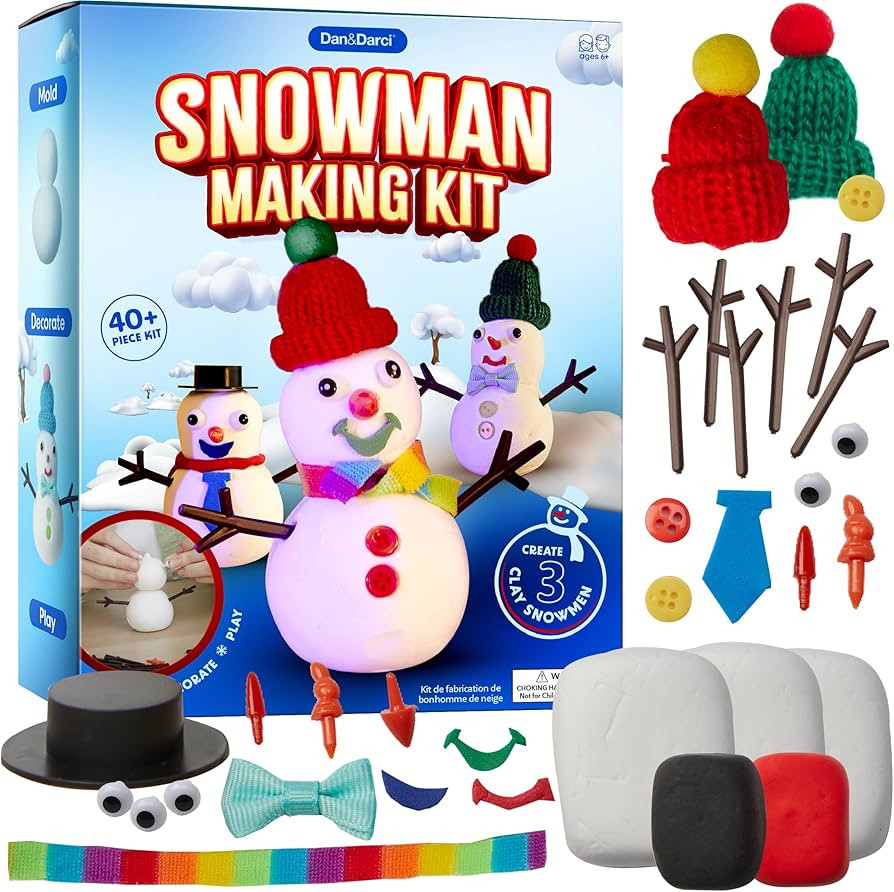 Dan&Darci Snowman Making Kit for Kids - Build a Snow Man Craft Kits for Girls, Boys, Toddlers Age... | Amazon (US)