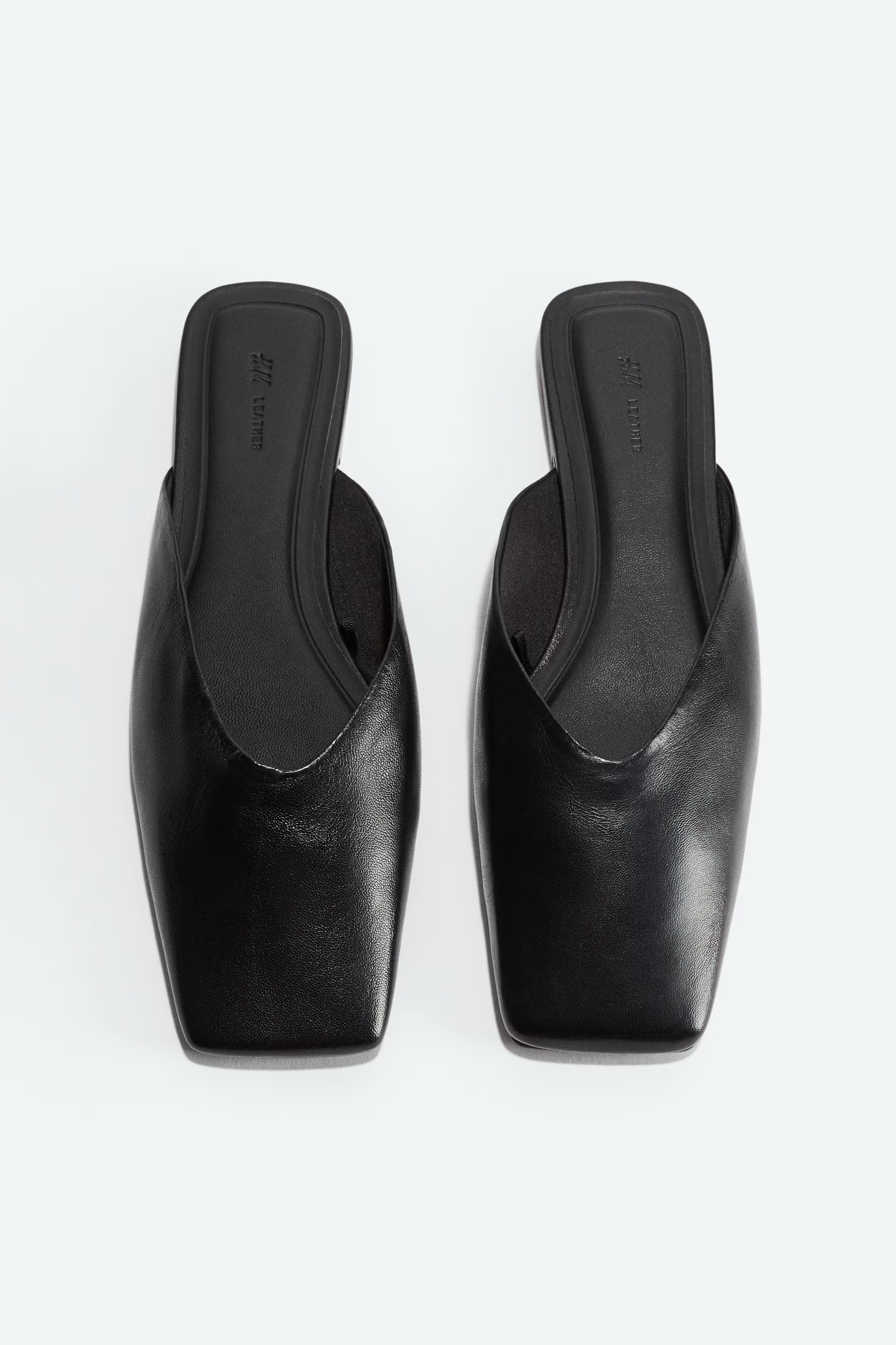 Square-toe leather mules | H&M (UK, MY, IN, SG, PH, TW, HK)