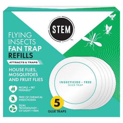 STEM Electric Fan Gnat & Fly Trap Refills - 5 Glue Traps: Electronic Pest Control, Non-Toxic, Safe for Kids and Pets, Indoor Use | Target