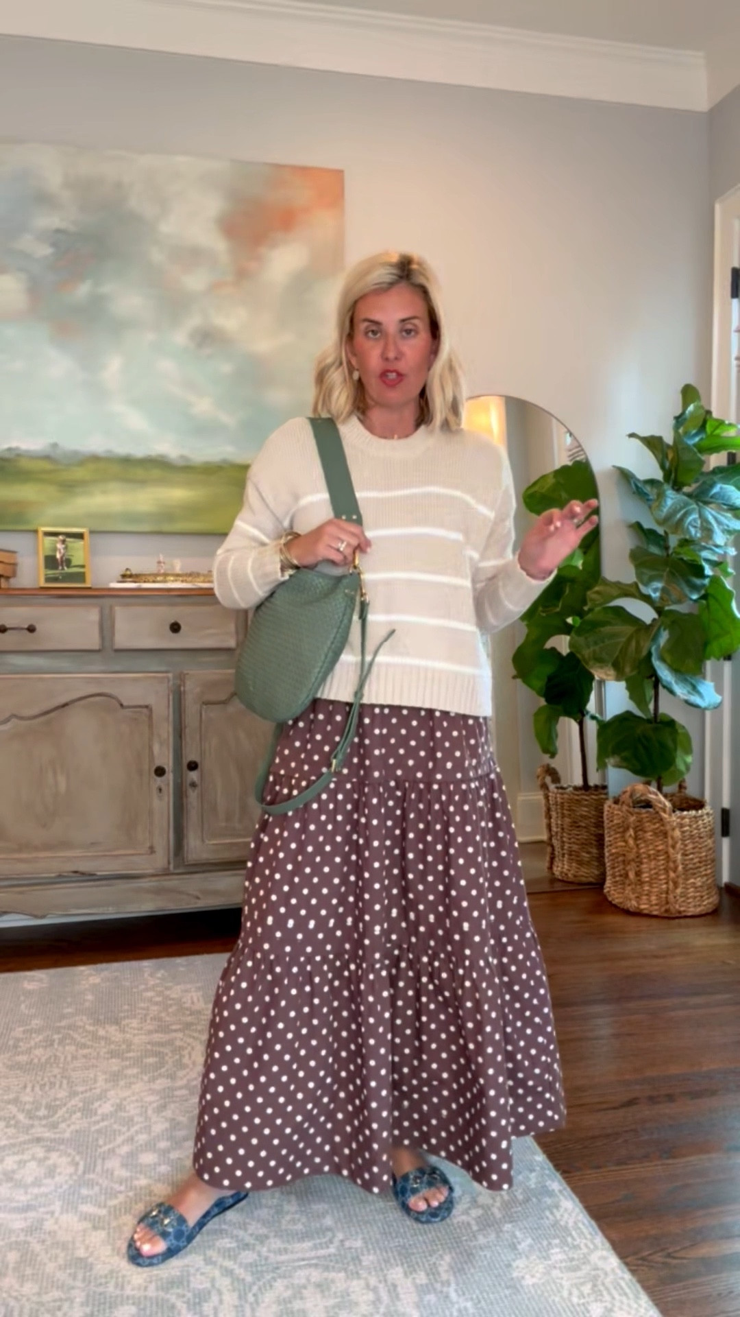 I know some of you may not agree, but here at mix and match, polkadots and stripes are like solids! How cute is this dress?!? I’m wearing xs dress & sweater, 38.5 in sandals (1/2 sized up) and large bag. 

#LTKSeasonal #LTKdayinmylife #LTKOver40