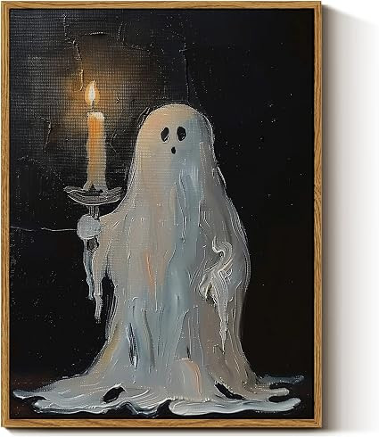 InSimSea Vintage Halloween Wall Art Decor, Cute Ghost Picture, Framed | Amazon (US)