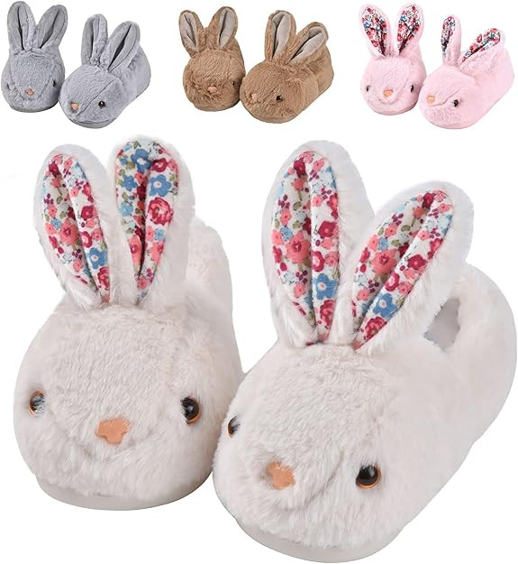 JACKSHIBO Toddler Slippers Boys Girls Little Kids Dinosaur House Shoes Cute Bunny Slipper for Hom... | Amazon (US)