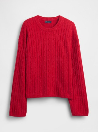 CashSoft Cable-Knit Crewneck Sweater | Gap (US)