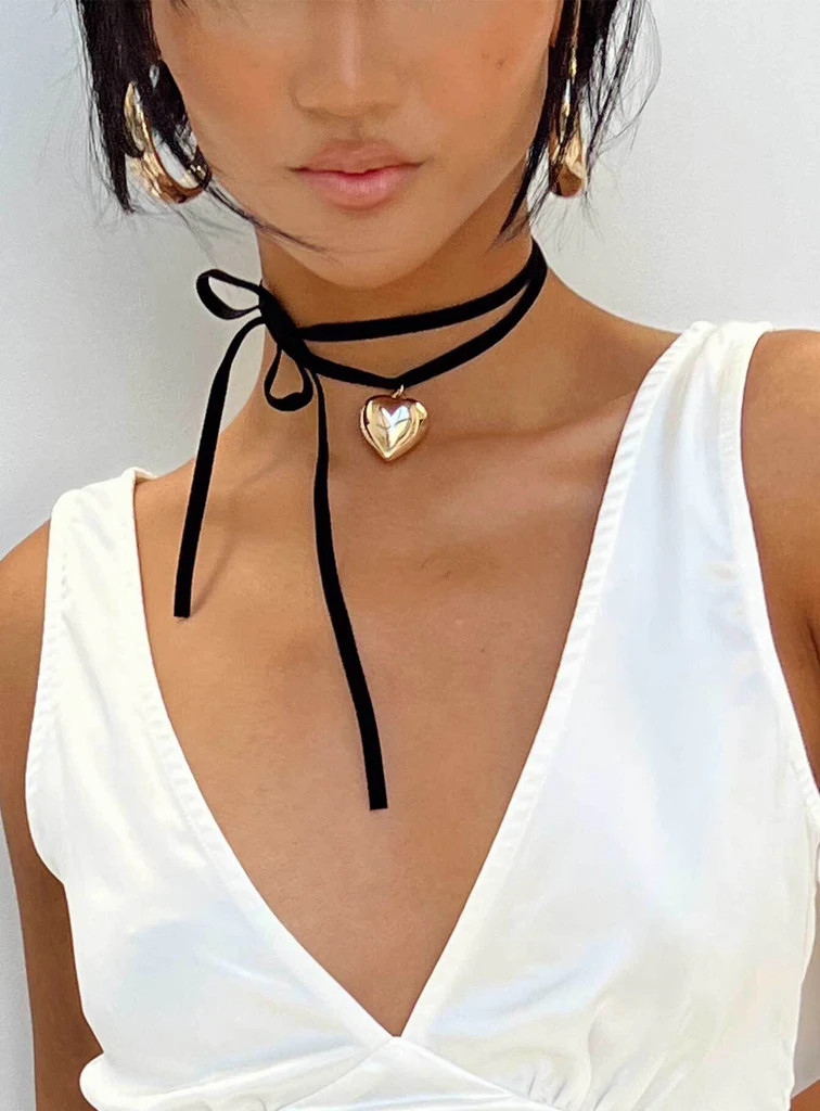 Meeks Necklace Black / Gold | Princess Polly US