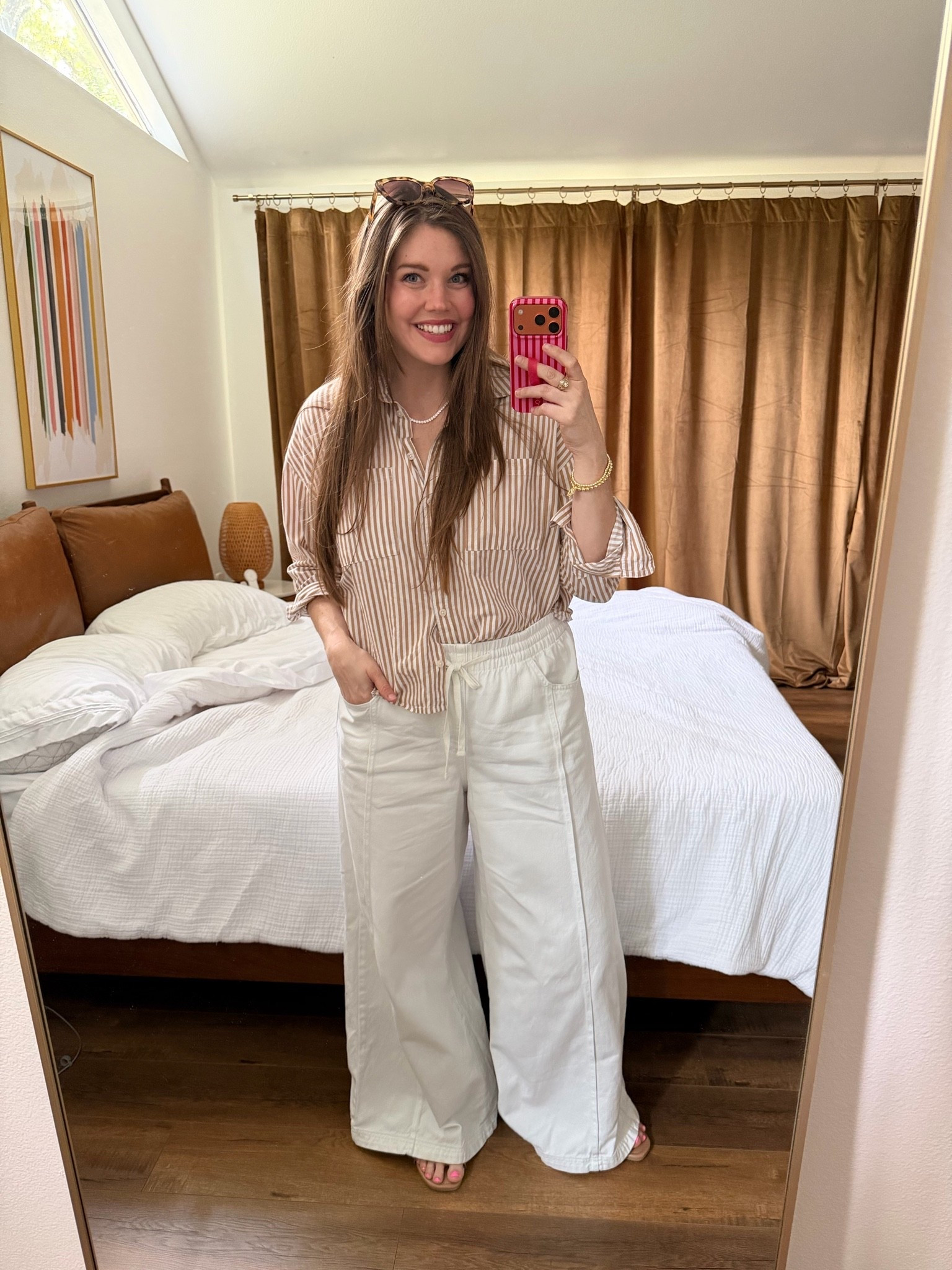 Comfy easy outfit idea!
......
Teacher outfit back to school outfit teacher pants button down shirt striped button down shirt  striped shirt wide leg pants work pants workwear white jeans white denim cream pants cream denim tie waist denim tie waist jeans late summer style late summer outfit transition outfit target fashion midsize outfit ideas plus size outfit ideas size 14 jeans size 14 outfit size 14 pants

#LTKootd #LTKMidsize #LTKWorkwear
