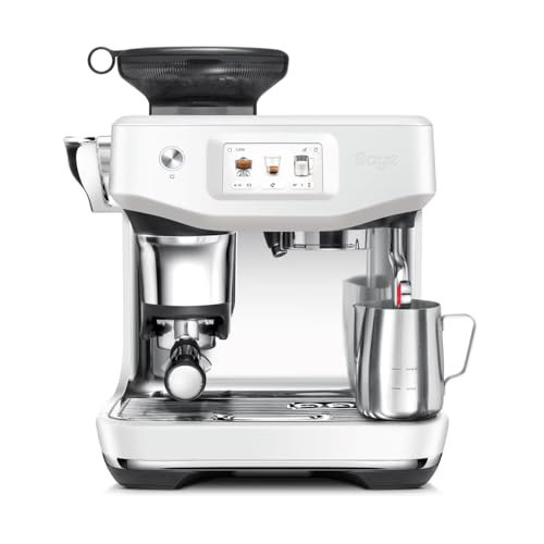 Sage - The Barista Touch Impress - Bean to Cup Coffee Machine with Grinder and Milk Frother, Cappuchino, Latte, Espresso Maker, Easy to Use, 8 Presets, With Milk Jug, 1700 W, Sea Salt | Amazon (UK)