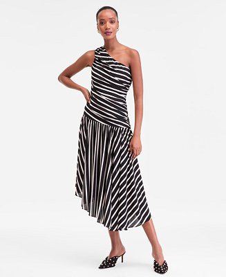 Women's One-Shoulder Asymmetric Hem Dress, Macy's Exclusive | Macy's