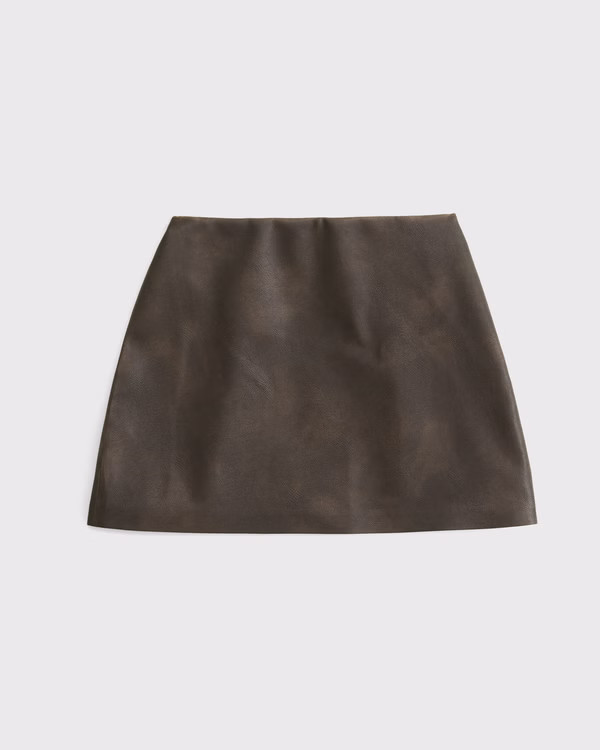 The A&F Scarlett Curve Love Vegan Leather Mini Skort | Abercrombie & Fitch (US)