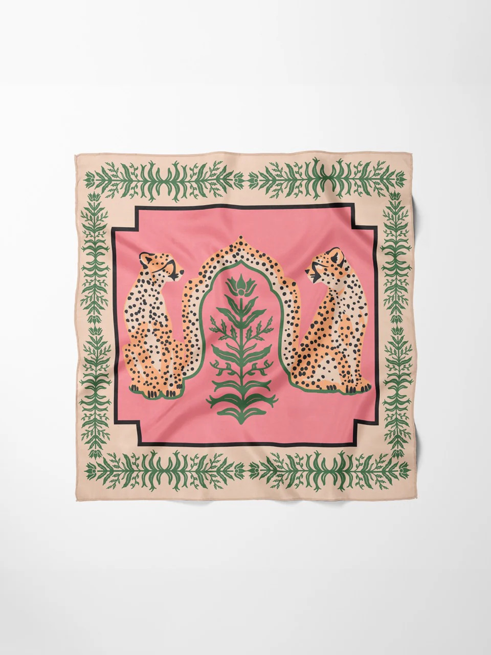 Hand-Stitched Silk Scarf in Cabana Cat | Emily McCarthy