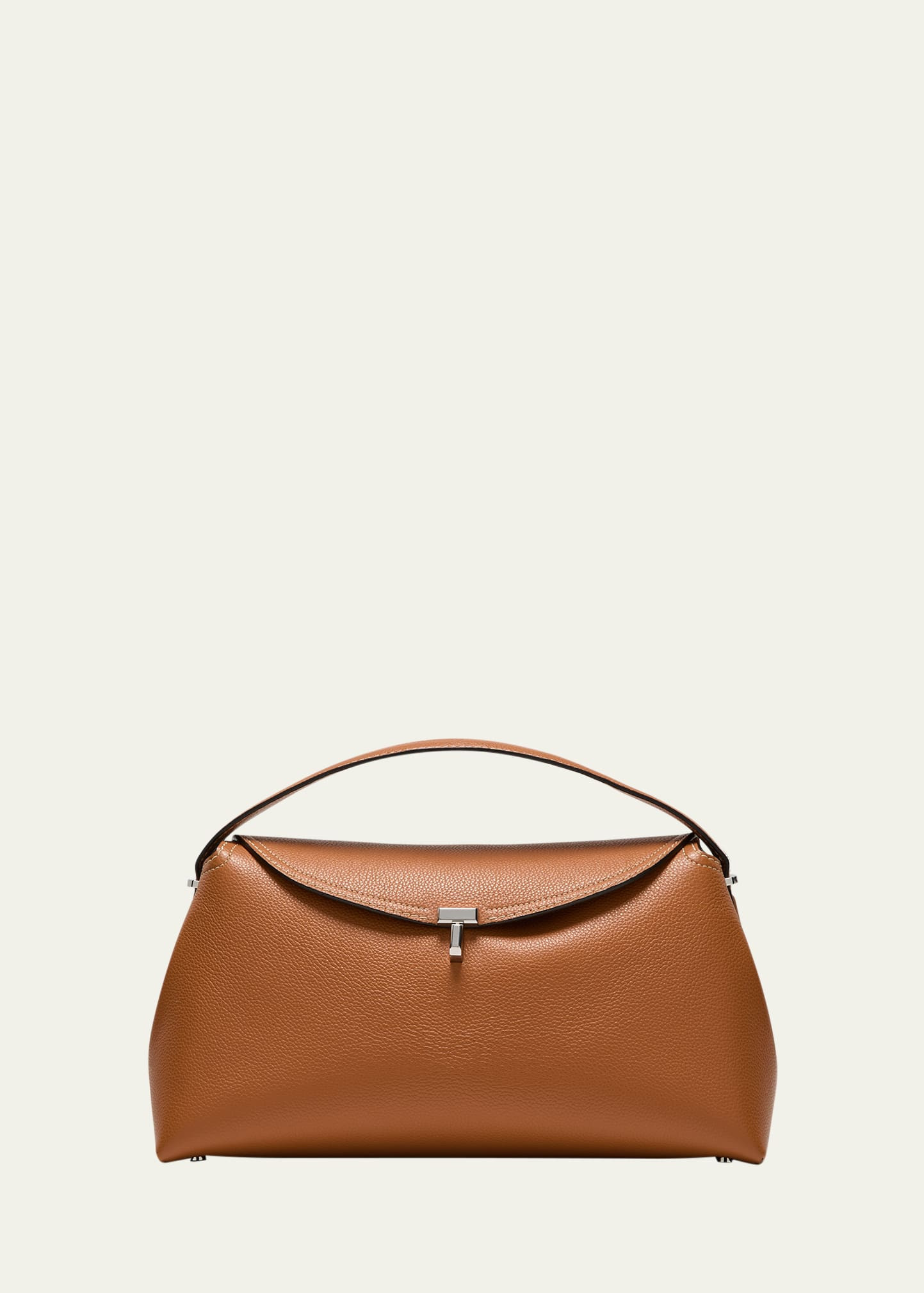 Toteme T-Lock Top Handle Bag in Pebble Grain Leather | Bergdorf Goodman
