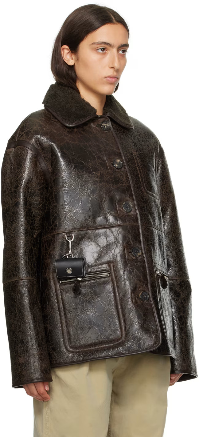 Saks Potts - Brown Ada Reversible Leather Jacket | SSENSE