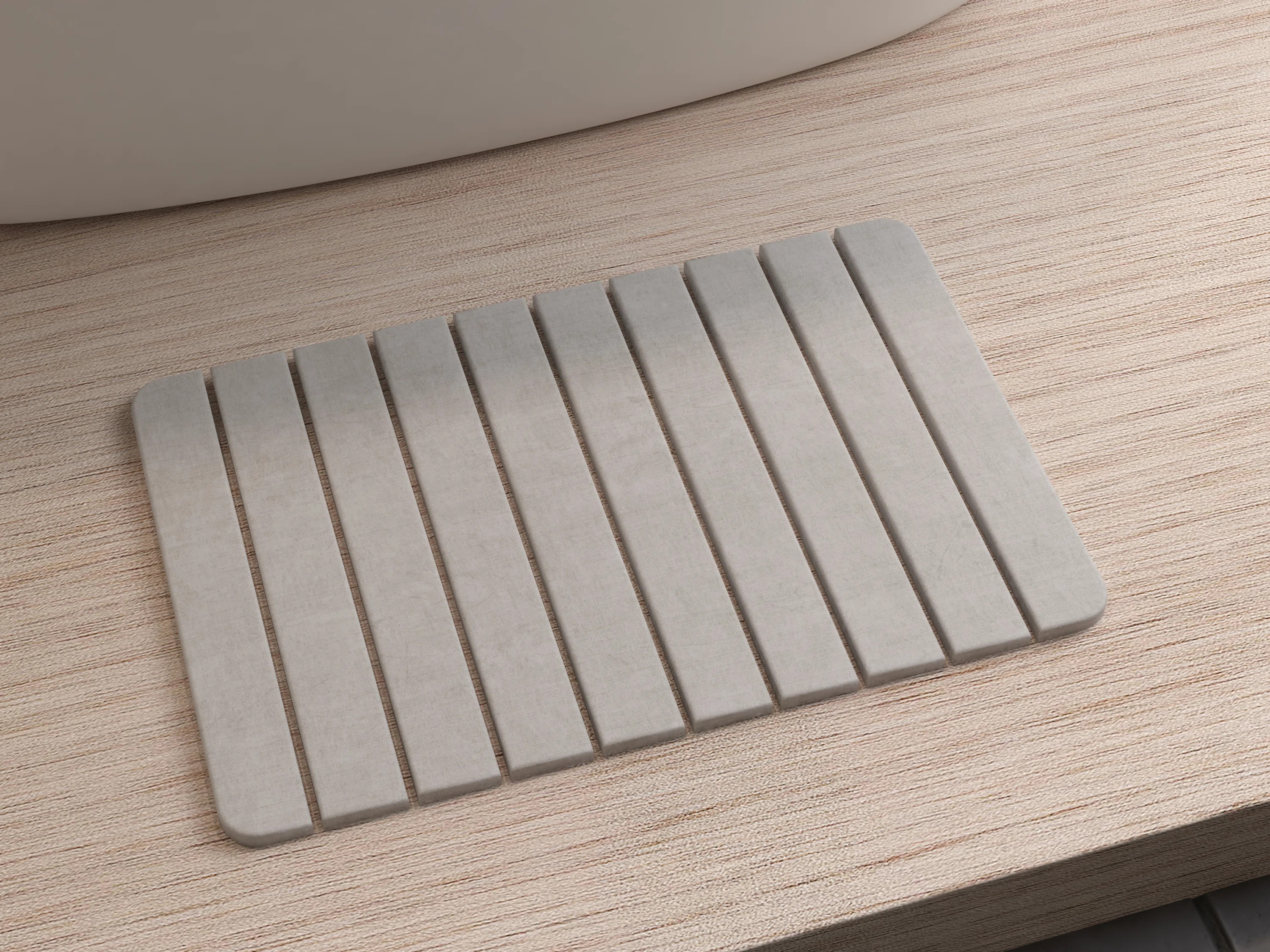 Diatomite Quick-dry Stone Bath Mat - Gray, Medium | Wayfair North America