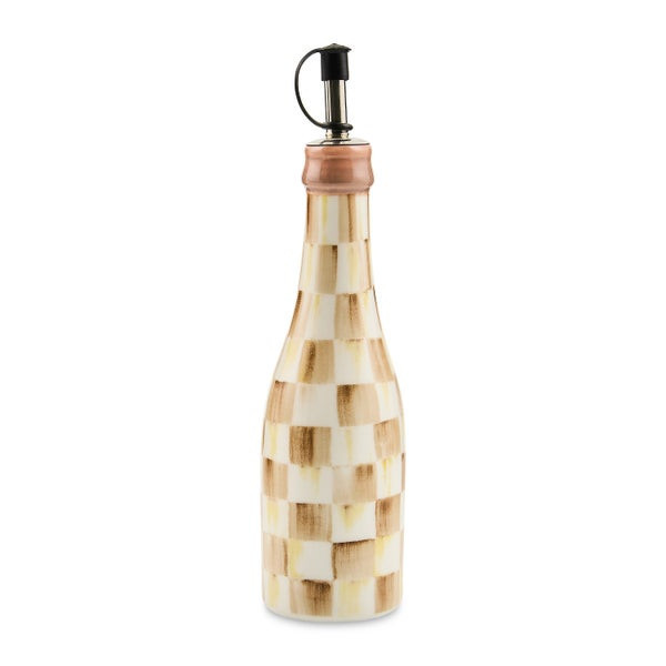 MacKenzie-Childs Mocha Check Farmhouse Oil Cruet | MacKenzie-Childs