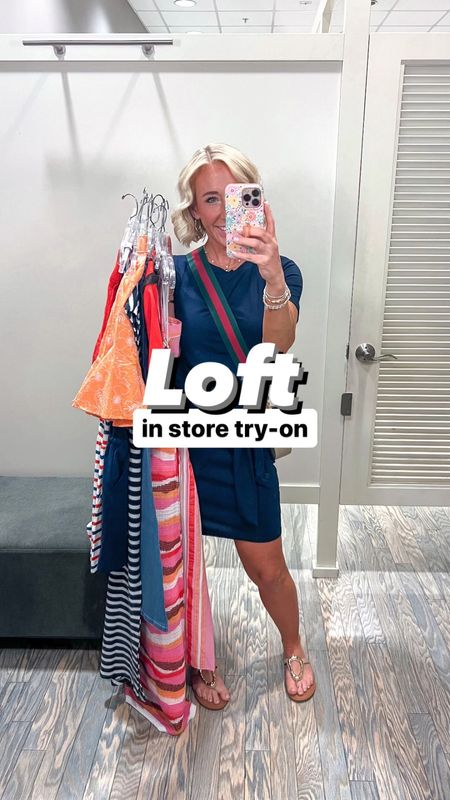 Loft in store try-on: EVERYTHING 40% off  
• striped cross back maxi dress - size 2 (could have done a size down).
• crochet sweater tank - size XS.
• Linen blend skort - size 2
• garden embroidered skirt - size XS.
• striped knotted midi dress - size XS.
• embroidered scalloped linen blend blouse - size XS.
• pull on linen eyelet shorts - size XS.
• braided high-rise kick crop jeans - size 25.
• star cozy cotton terry v-neck romper - size XS. 
(• striped romper - size XS.)
• striped perfect ribbed tank - size XS.
• white belted wide leg pants - size 2.
* sandals - tts. 

#LTKSaleAlert #LTKVideo