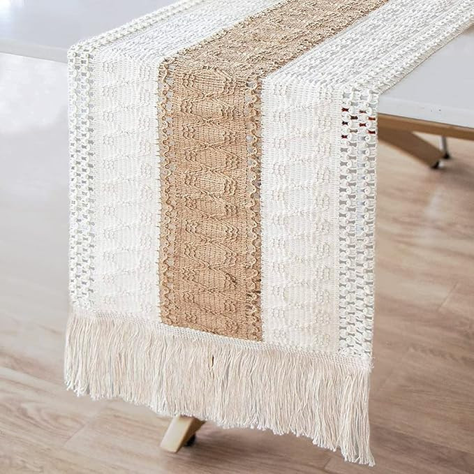 Cotton Linen Table Runner with Tassel - 72 x 12 Inch Boho Decor Table Runners Table Decor for Hom... | Amazon (CA)