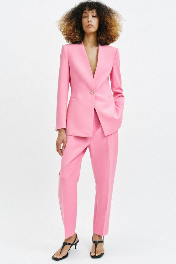 COLLARLESS FITTED BLAZER | Zara UK
